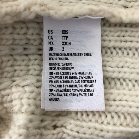 American Eagle jegging fit wool blend rainbow fair isle sweater size xxs - Picture 5 of 5